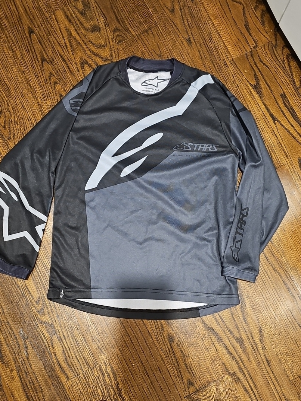 Alpinestars boys Long Sleeve Black and Gray Graphic Jersey